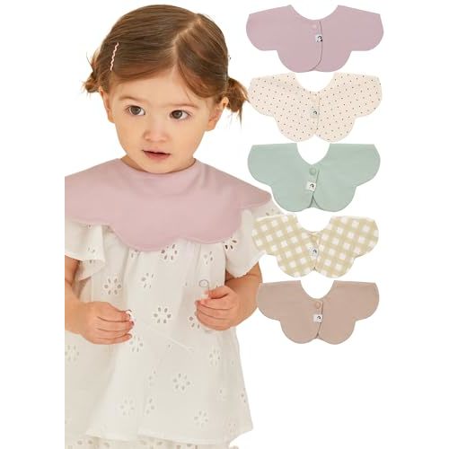 Konny Baby Bibs 5-Pack, 360 ° Rotate, Soft and Absorbent Bandana Drooling for Boys Girls baby Essentials