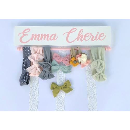 Custom Headband & Bow Hanger - Personalized Headband Holder - Bow Holder - Headband Organizer - Baby Girl Nursery Decor - Baby Shower Gift