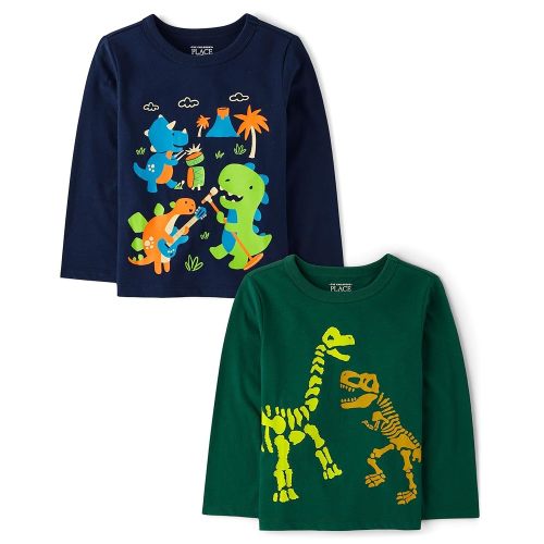 The Children's Place Baby Boys' and Toddler Dino Long Sleeve 24 month