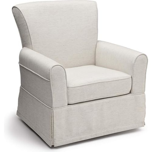 Delta Children Upholstered Glider Swivel Rocker Chair, Sand