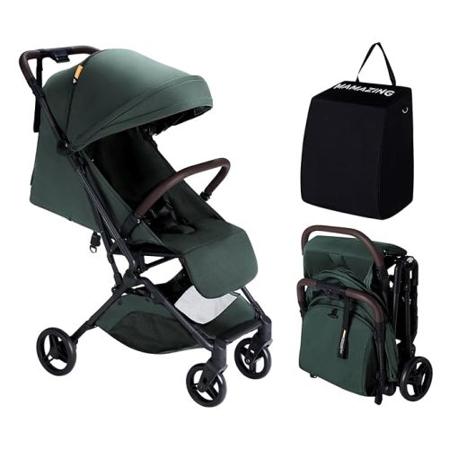 Lightweight Baby Travel Stroller–Mom’s Choice Gold Award Winner, Compact & Airplane-Friendly, One-Handed Folding Design, 11.6 lbs, Perfect for Toddlers, Green