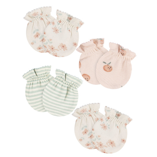 Gerber Baby Boy or Girl Unisex Mittens, 4-Pack, Sizes 0-3 Months