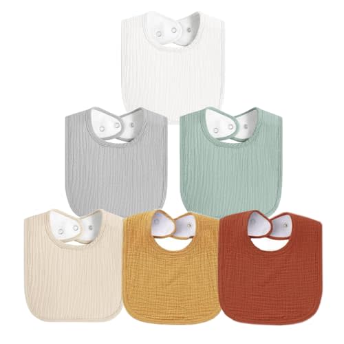 ROXANEPIG Muslin Baby Bibs for Boys Girls, Soft Cotton Baby Drool Bibs, Drooling and Teething Bibs for Infant, Newborn