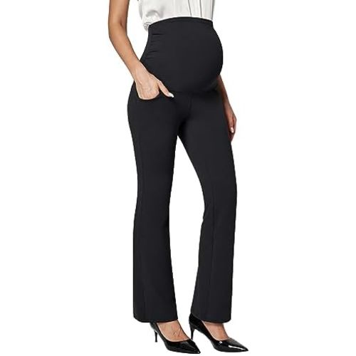 Ewedoos Maternity Pants for Women Stretchy Maternity Clothes Over The Belly Pregnancy Dress Work Pants with Pockets