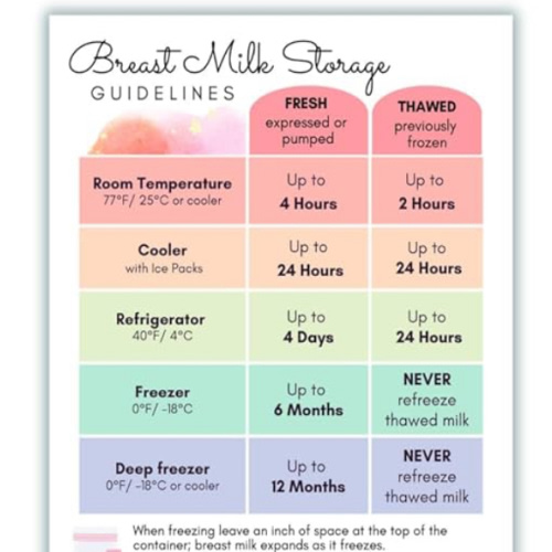 Breast Milk Storage Guidelines Magnet | Guide to Storing Breastmilk for Baby Refrigerator Magnet (White)