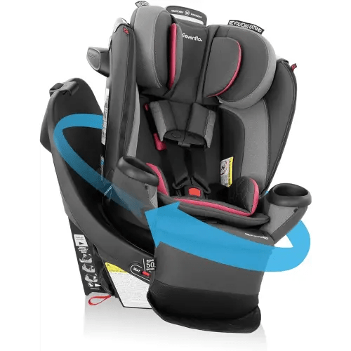 Evenflo Revolve360 Extend Convertible Car Seat with 360 Degree Rotation, Extended Rear-Facing, Forward-Facing, Booster Mode, and Secure Latch Install, Rowe Pink