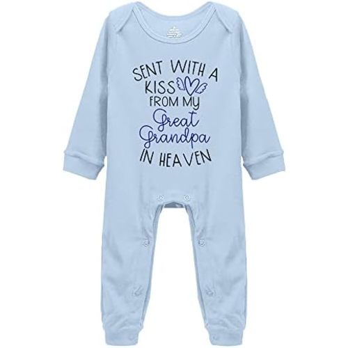 Sent with A Kiss from My Great Grandpa in Heaven Infant Newborn Baby Long Sleeve Bodysuit