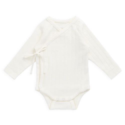 Organic Cotton Marina Bodysuit - Sweet Heart Pointelle Parchment – Jamie Kay USA