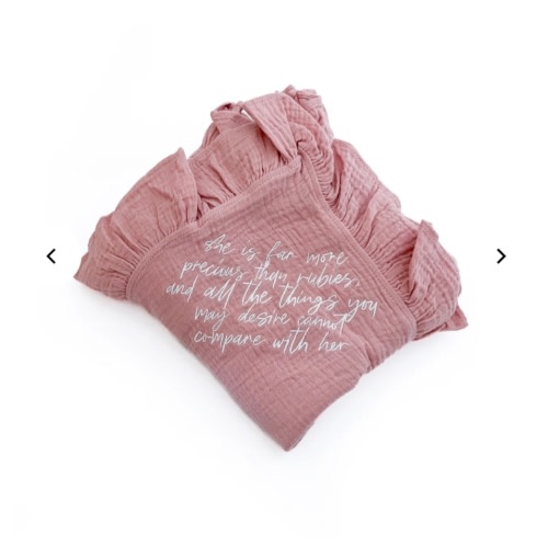 She is Far More Precious Ruffle Swaddle Blanket – OUR HOUSE ABOVE