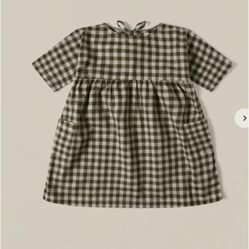 Olive Gingham Bella Dress | Organic Zoo