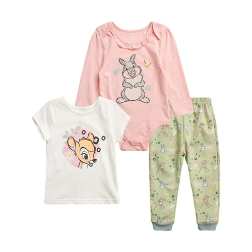 Disney Baby Girls' Bambi and Thumper 3 Piece Pants Set, Sizes 0-24M