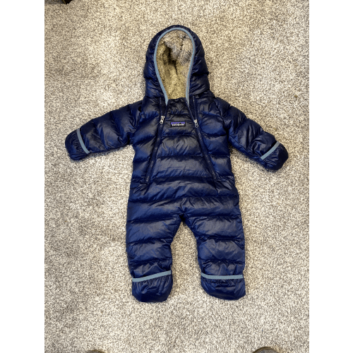 Patagonia Infant Hi-Loft Down Sweater Bunting Navy Blue 0-3 Months Snowsuit