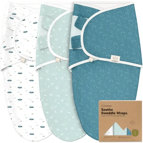 3-Pack Organic Baby Swaddle Sleep Sacks - Newborn Swaddle Sack, Ergonomic Baby Swaddles 0-3 Months, Swaddles for Newborns, Baby Sleep Sack, Baby Swaddle Blanket Wrap, Baby Essentials (Galaxy)