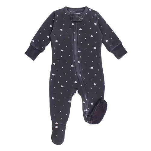 Coal Clouds | Organic Cozy Zipper Footie – L'ovedbaby