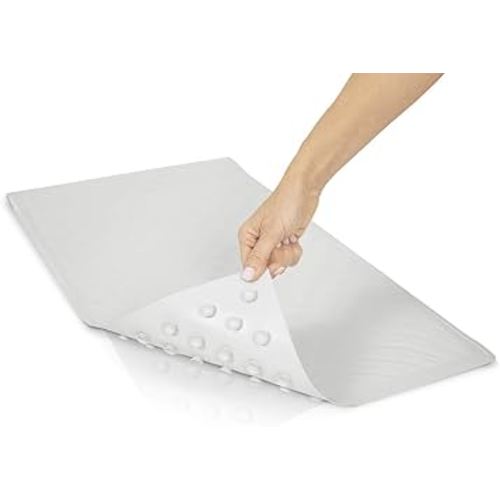 Vive Non-Slip Bath Mat with Suction Cups - 28" x 16" Extra Large Rubber Mat for Safety & Comfort - Patented Grip Prevents Slips and Falls for Kids, Elderly, Men, Women - XL Non Skid Shower & Tub Cover