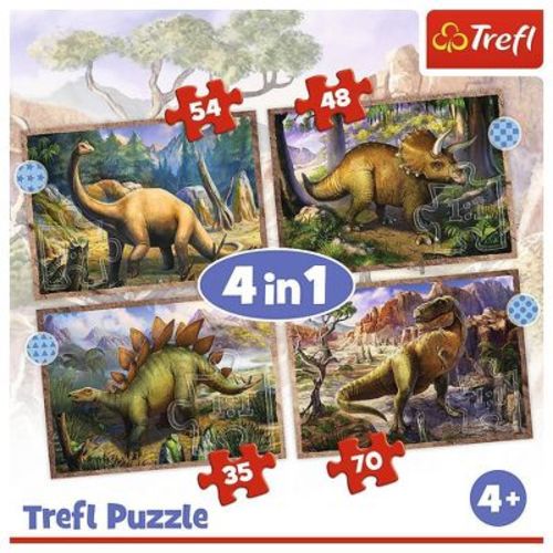 Trefl 4in1 Interesting Dinosaurs Kids Jigsaw Puzzle - 207pc