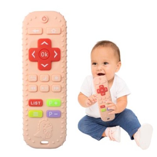 Oulastool Soft Silicone Baby Teething Toys for Infant Toddlers, Remote Control Shape Teether Toys for Babies 0-12 Months, TV Remote Relief Soothe Babies Gums Set, BPA Free, Dishwasher Safe