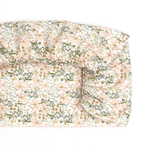Crib Sheet or Changing Pad Cover- DAISY DREAMS- Girl Crib Sheet- Girl Changing Pad- floral Crib Sheet- floral bedding- boho- daisies