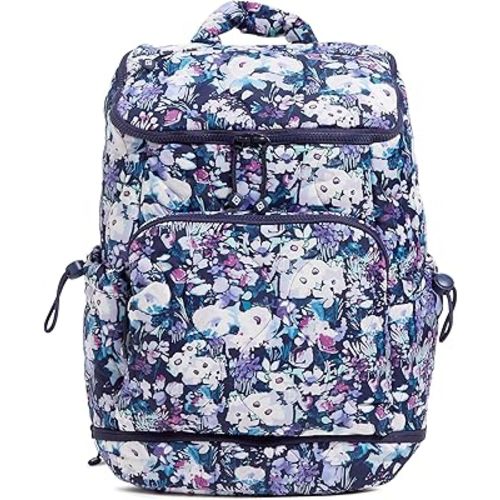 Vera Bradley Featherweight Commuter Backpack Travel Bag, Artist's Garden Purple