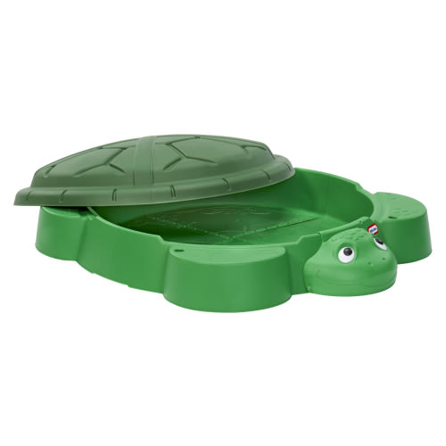 Little Tikes Big Covered Sandbox with Removable Lid for Kids, Turtle Design, Ages 1-6 Years
