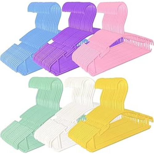 Baby Hangers 100 Pack Kids Color Plastic Hangers for Toddler Hangers Infant Clothes Hangers