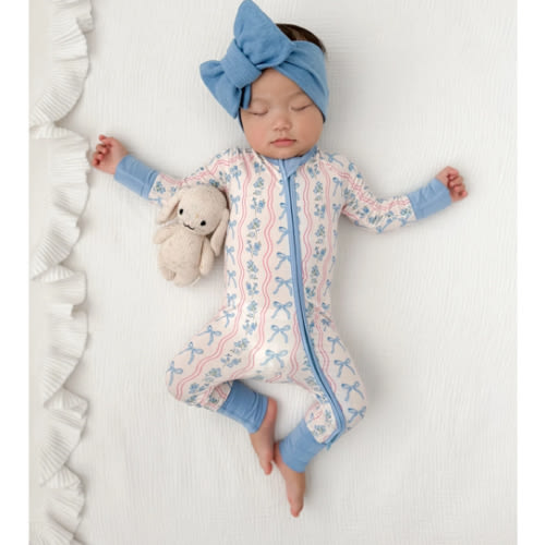 Amelia Bow Zipper Romper – In my Jammers