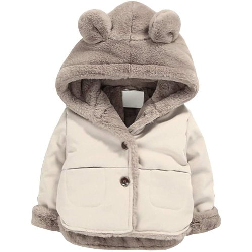 Toddler Fleece Jacket, Warm Cotton Baby Winter Coats, Kids Hooded Outerwear for Boys Girls …