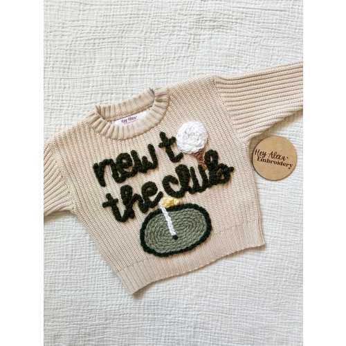 Golf Sweater | Baby Sweater | Golfer Sweater | Baby Outfit | Baby Announcement | Golf Baby | New to the Club