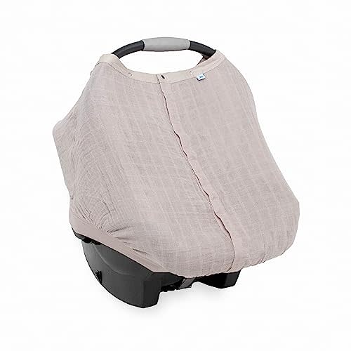 Little Unicorn 100% Cotton Muslin Car Seat Canopy | Super Soft Lightweight Cover with Window | Breathable | Magnetic Closure | Baby and Infant | Machine Washable | Shower Gift (Porpoise)