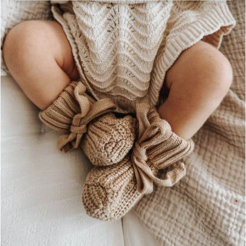 3LC Textured Knit Booties | Brave Little Lamb