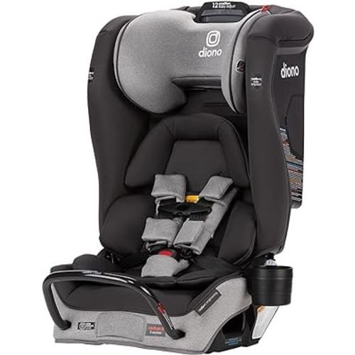 Diono Radian 3RXT SafePlus, 4-in-1 Convertible Car Seat, Rear and Forward Facing, SafePlus Engineering, 3 Stage Infant Protection, 10 Years 1 Car Seat, Slim Fit 3 Across, Gray Slate