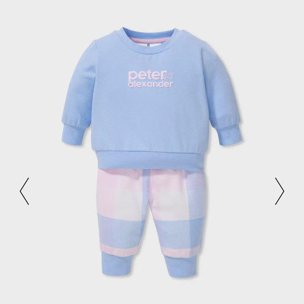 Baby Girl Cornflower Check Long Pj Set Multi - Peter Alexander