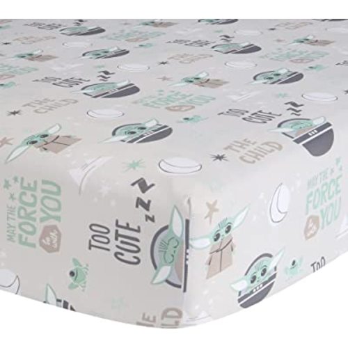 Lambs & Ivy Star Wars Cozy Friends Baby Yoda/Grogu Fitted Crib Sheet