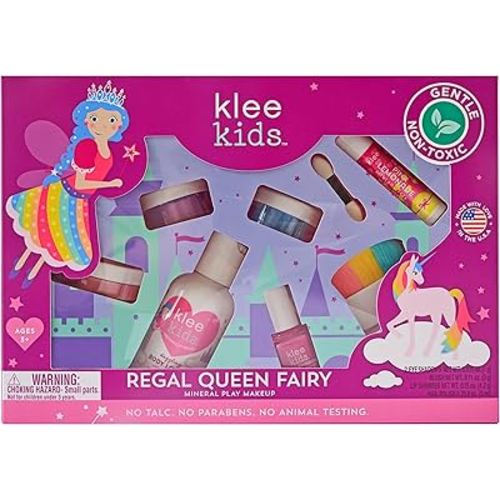 Klee Naturals Deluxe Mineral Play Makeup Kit. Gentle and Non-Toxic. Kid-Friendly. Made in USA. (Regal Queen Fairy)