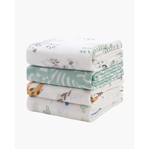 4 packs of Bling Star Soft Muslin Swaddle Blankets for baby