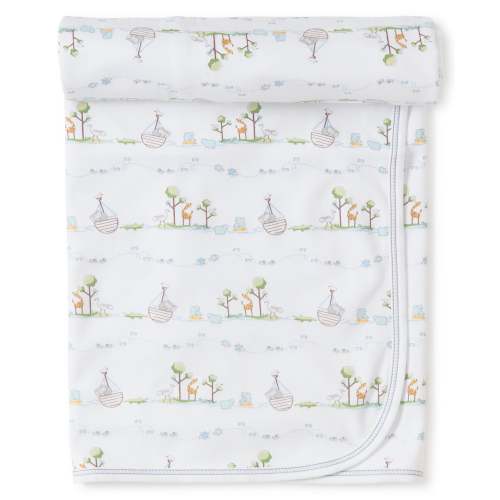 Blue Noah's Print Blanket