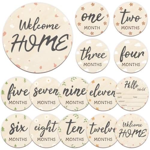 7PCS Baby Monthly Milestone Signs,Girl Boy Month Milestone Baby Markers