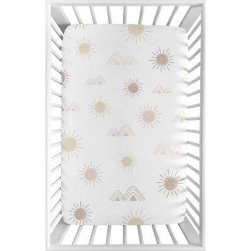 Sweet Jojo Designs Girl Baby Fitted Mini Crib Sheet Desert Sun Pink And Taupe