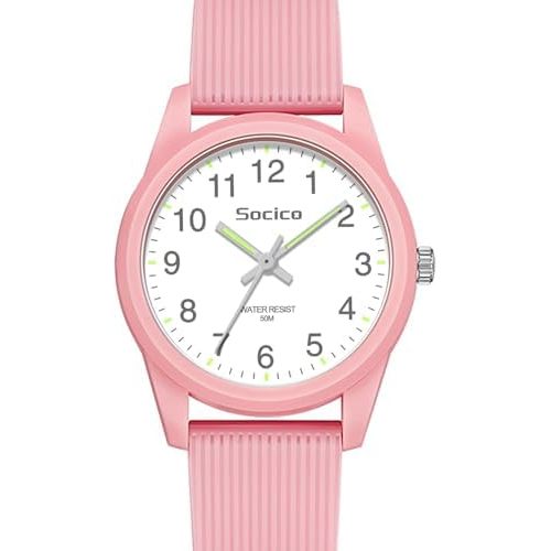SOCICO Kids Analog Watch for Boys Girls, Easy to Read Learning Time Watch, 50M Waterproof, Soft Band Wristwatch for Ages 4-12, Great Gift for Children