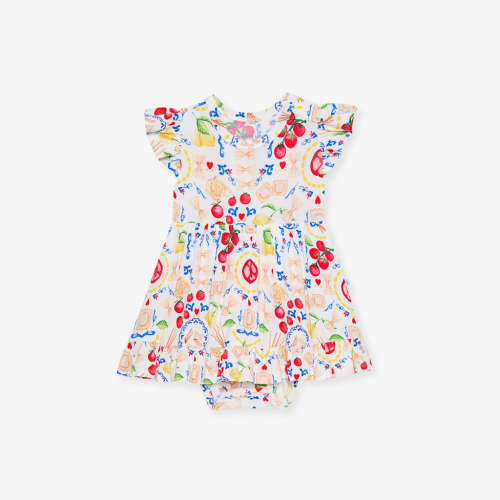 Mangia Ruffled Twirl Bodysuit Dress