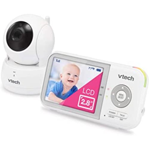 VTech VM923 Video Baby Monitor with 19-Hour Battery Life, 1000ft Long Range, Pan-Tilt-Zoom, Enhanced Night Vision, 2.8” Screen, 2-Way Audio Talk, Temperature Sensor, Power Saving Mode and Lullabies
