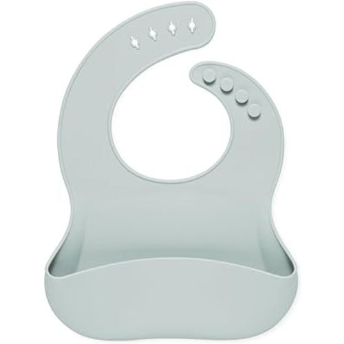 Simple Modern Silicone Bib for Babies, Toddlers | Lightweight and Durable Baby Bibs for Eating with Food Catcher Pocket | Soft Silicone with Adjustable Fit | Bennett Collection | Sea Glass Sage