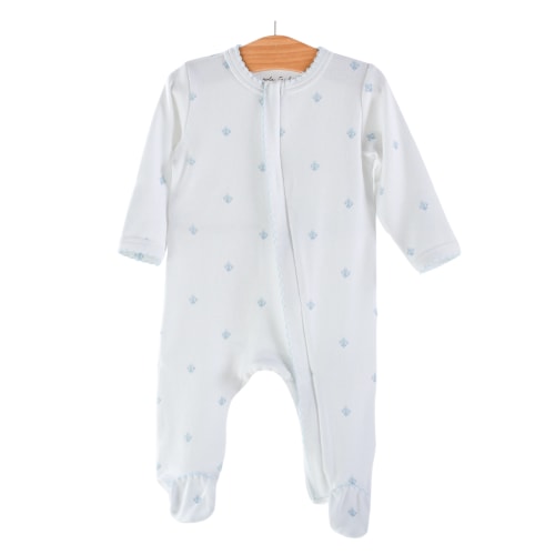 Baby Basics: Blue Fleur de Lis Organic Cotton Pajamas – ZukaBaby