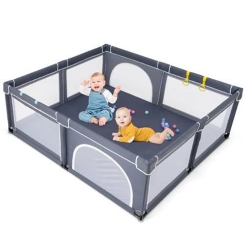 Infans Extra Large Baby Playpen Safety Baby Play Yard W/50 Ocean Balls & 4 Handles