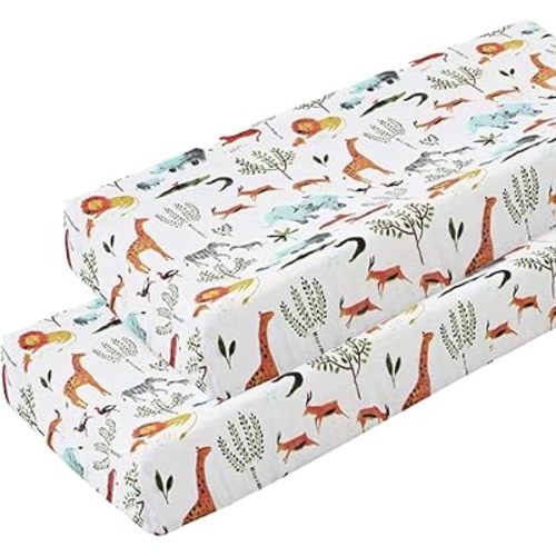 Changing Pad Cover for Girls Boys, Changing Table Covers, Stretchy Jersey Changing Table Sheets - Fits All Standard Changing Tables - 1 Pack Wild Animal
