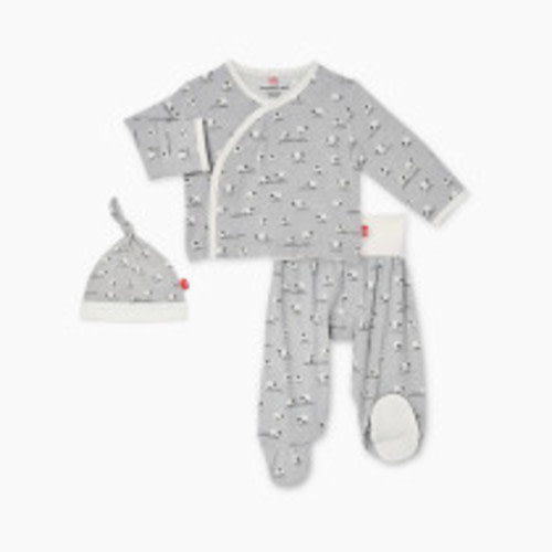Magnetic Me Modal Magnetic Wrap 3-Piece Set - Baa Baa Grey, 0-3 M