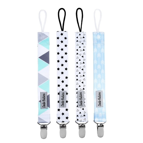 Dodo Babies 4 Pack Pacifier Clips with Pacifier Case