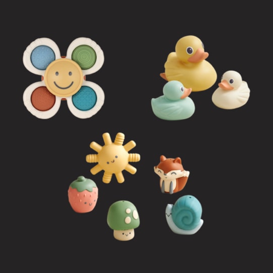 Itzy Ritzy Bathtime Bath Toys Kit - Neutral
