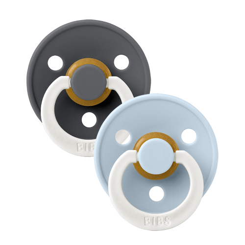 BIBS Colour GLOW 2 Pack - Iron/Baby Blue – Bibsworld store US