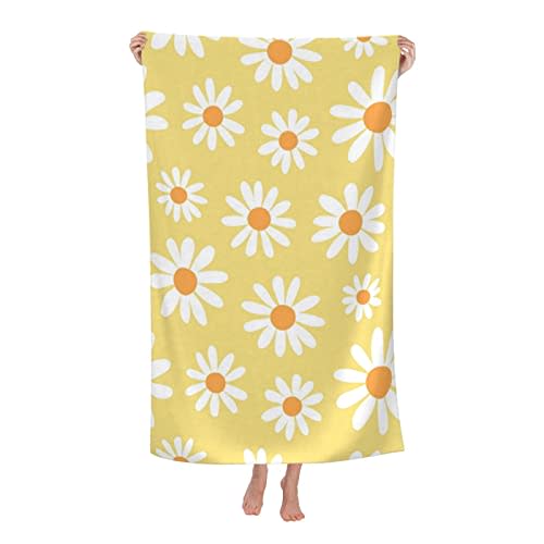 LMNSWDA Spring Daisies Floral Retro Pattern Beach Towels Oversized Soft High Absorbent Quick Dry Bath Towels Pool Towels Travel Beach Towels for Kids Adults